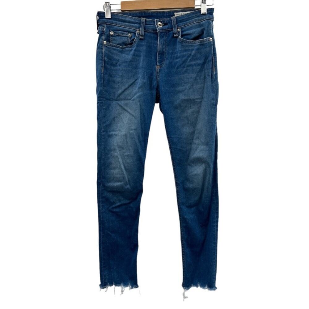 Rag & Bone Cate Mid Rise Ankle Raw Hem Skinny Jeans Size 26‎